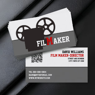 Black camera and QR code film maker  Business Card