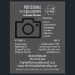 Black Camera Icon, Photographer, Photography Hire Flyer<br><div class="desc">Black Camera Icon,  Photographer,  Photography Hire Advertising Flyers By The Business Card Store.</div>