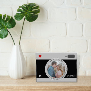 Black Camera Photo Unique Wedding Anniversary Block