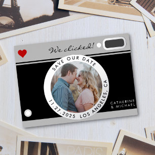 Black Camera Photo Wedding Unique Save The Date Foil Holiday Card