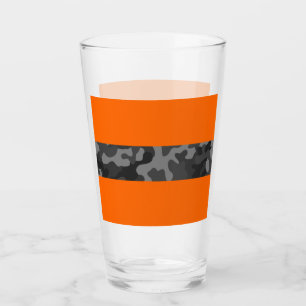 Black Camo and Blaze Beer Glasses, Camo For Them,  Glass