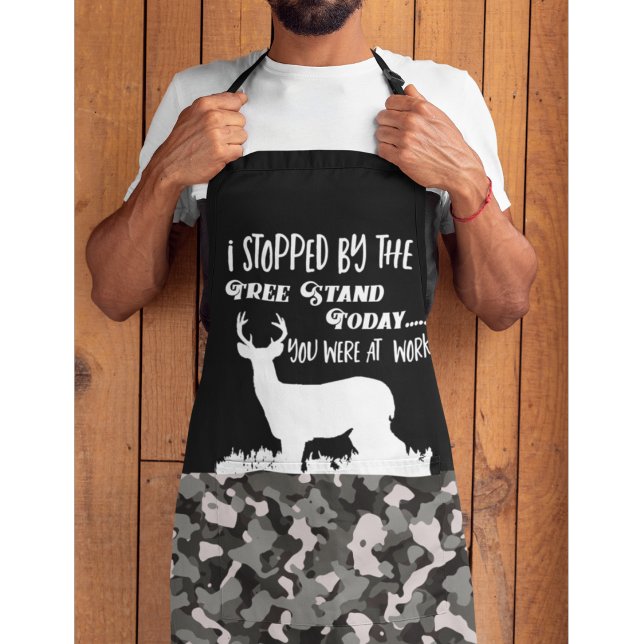 Black Camo Deer Hunting Funny Quote Buck Apron (Creator Uploaded)