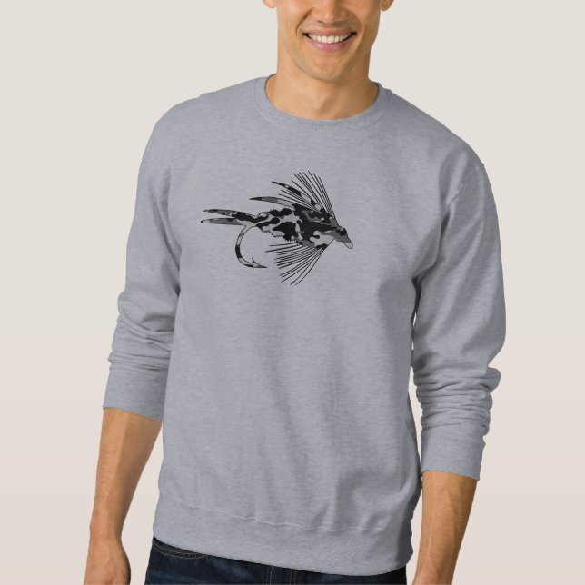 Black Camo Fly Fishing lure Sweatshirt (Front)