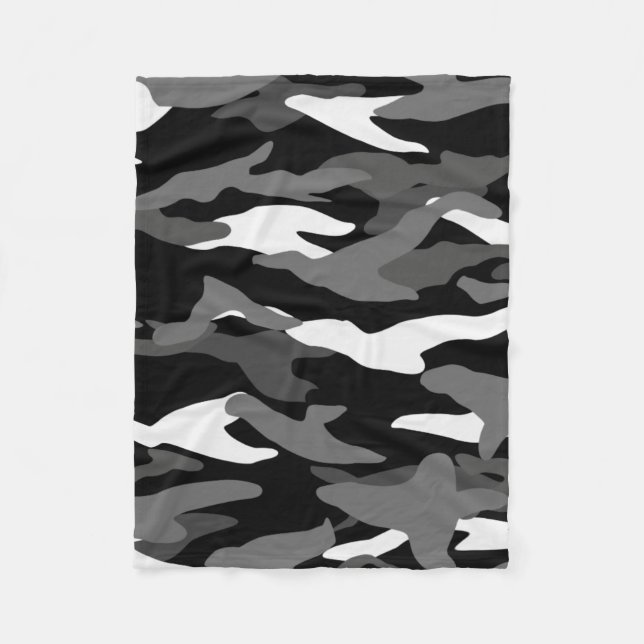 Black camouflage fleece blanket (Front)