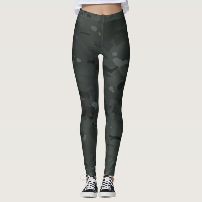 Black Camouflage I Leggings (Front)