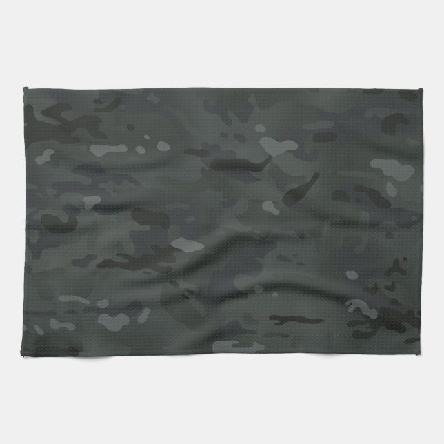 Black Camouflage I Tea Towel (Horizontal)