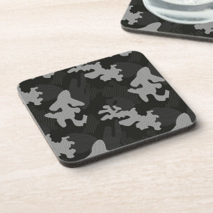 Black Camouflage Pattern Coaster