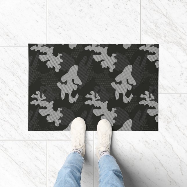 Black Camouflage Pattern Doormat (Indoor)