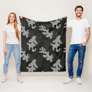 Black Camouflage Pattern Fleece Blanket
