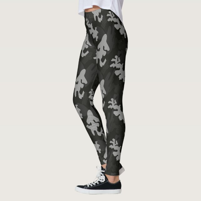 Black Camouflage Pattern Leggings (Left)