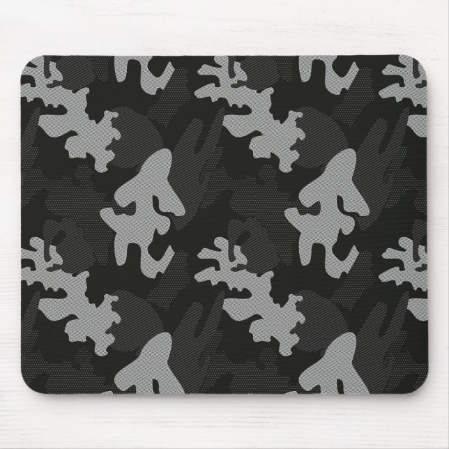 Black Camouflage Pattern Mouse Mat (Front)