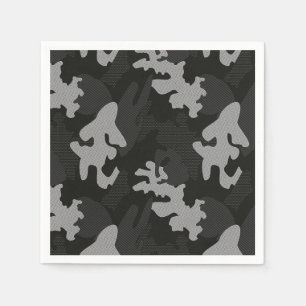 Black Camouflage Pattern Napkin