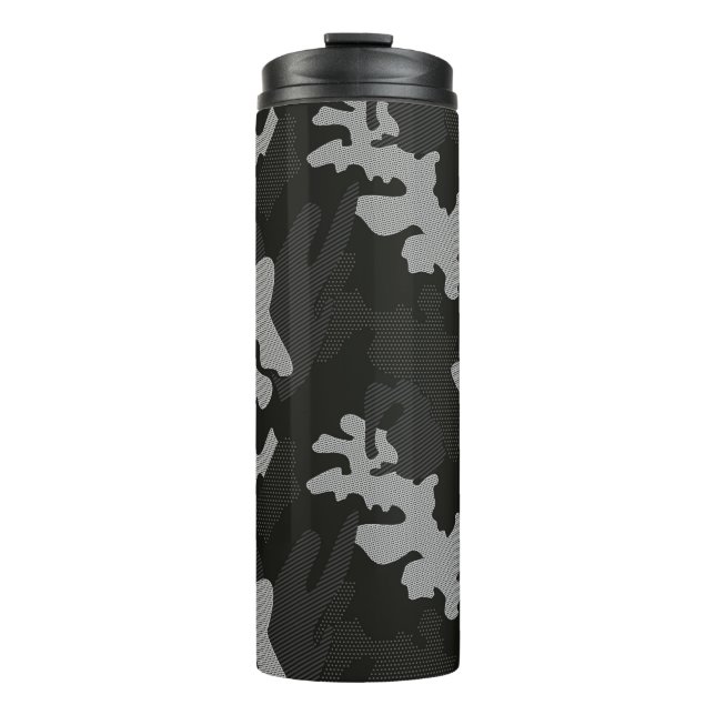 Black Camouflage Pattern Thermal Tumbler (Front)