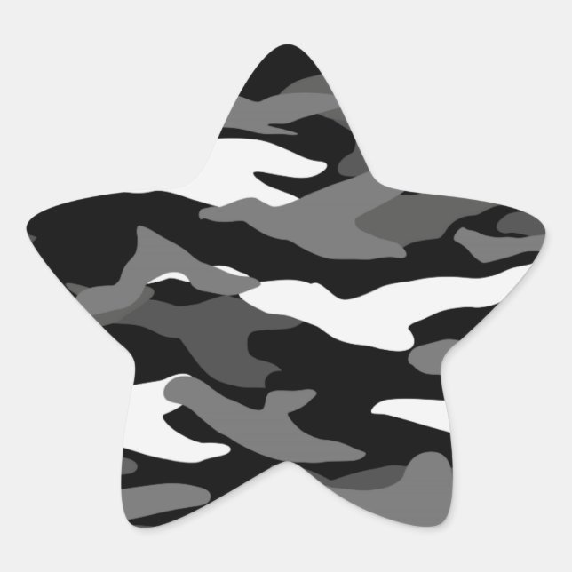 Black camouflage star sticker (Front)