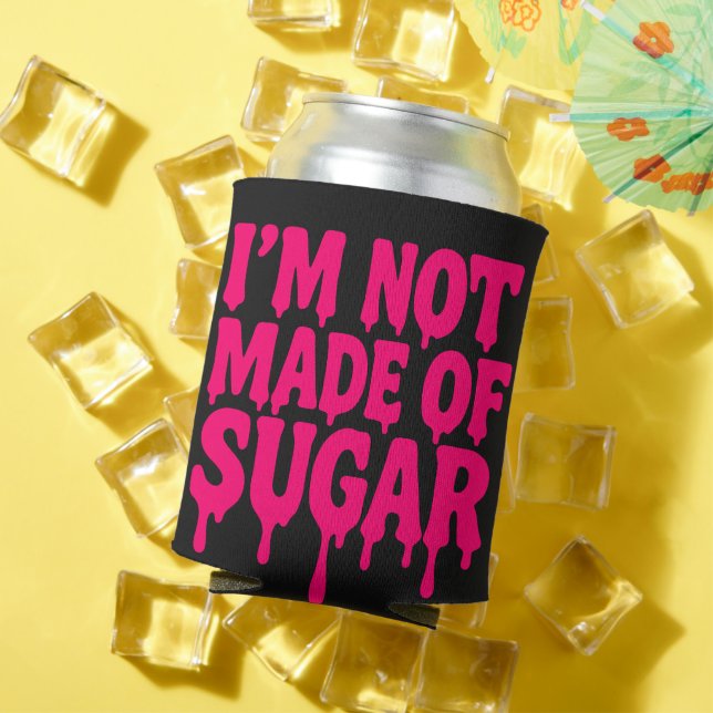 Black Can Cooler with Neon Drip Quote – Customise (In Situ Summer)