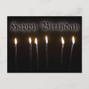 Black Candles Halloween Birthday Postcard