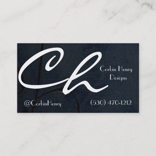 Black Canvas Business Cards (Front)