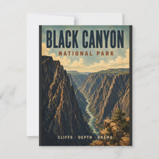 Black Canyon National Park Vintage Style Poster Card