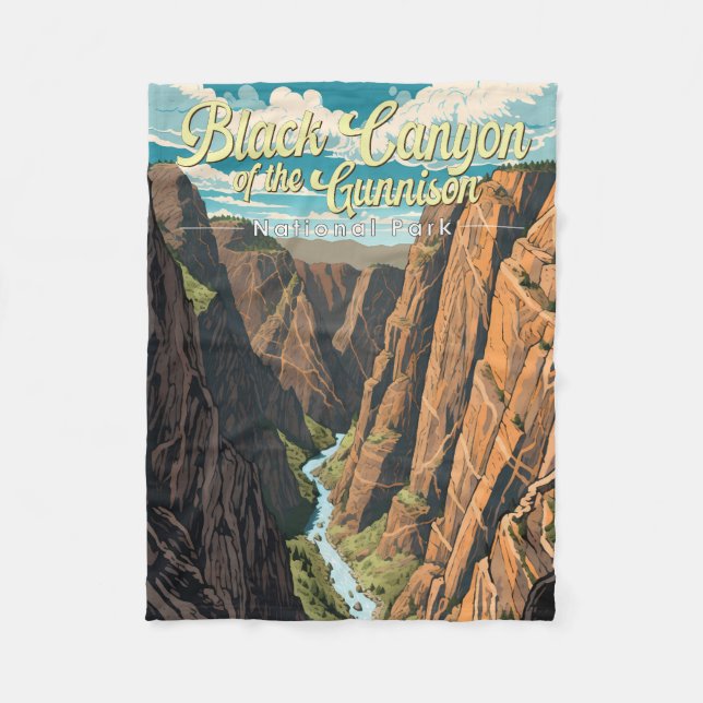 Black Canyon Of The Gunnison National Park Art Fleece Blanket (Front)