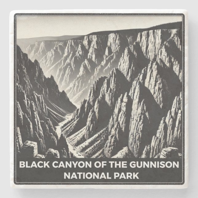 Black Canyon of the Gunnison National Park Stone Coaster (Front)