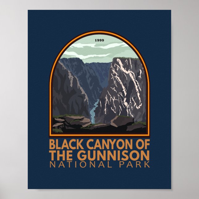 Black Canyon Of The Gunnison Vintage Emblem Poster (Front)