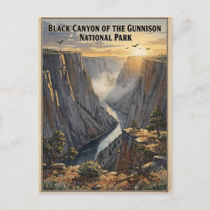 Black Canyon of the Gunnison Vintage Travel Postcard