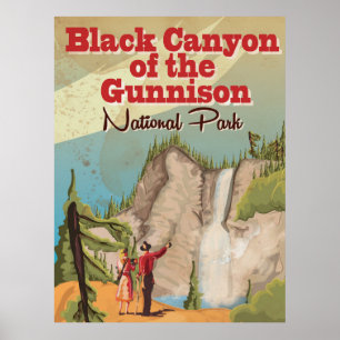 Black Canyon of the Gunnison Vintage Travel Poster