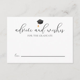 Black Cap Advice and Wishes for Graduate Enclosure Card