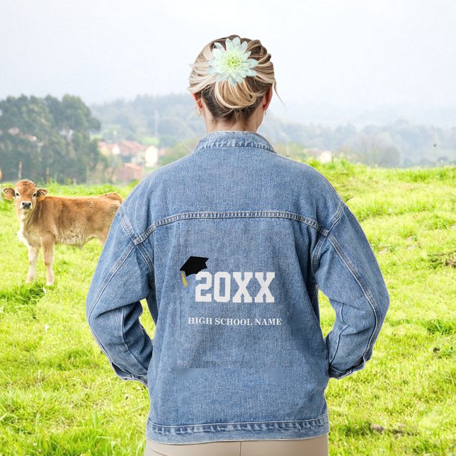 Black Cap Class of 20XX Graduation Denim Jacket (Creator Uploaded)