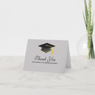 Black Cap Graduation Thank You Note Card