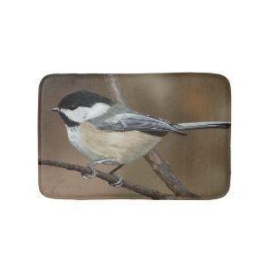 Black Capped Chickadee Bath Mat