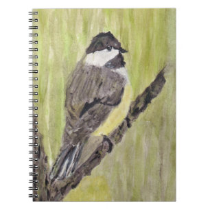 Black-capped Chickadee Bird - acrylic painting. Notebook