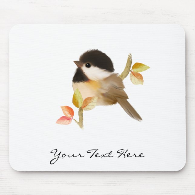 Black-Capped Chickadee Bird Mouse Mat (Front)