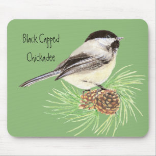 Black Capped Chickadee - Bird - Nature Mouse Mat