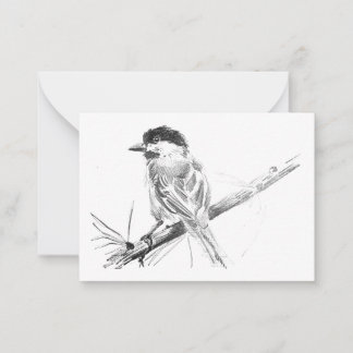 Black-capped Chickadee Blank Note Card