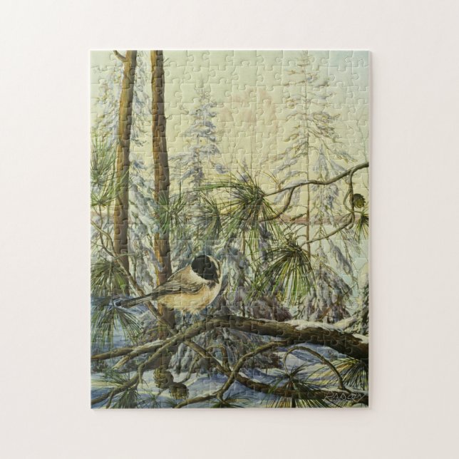"Black-capped Chickadee" by Charlie Rapsky puzzle (Vertical)