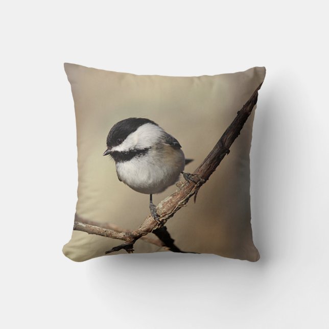 Black-capped chickadee cushion (Front)