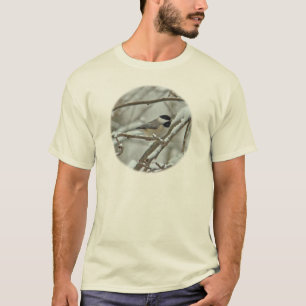 Black-Capped Chickadee in Snow Storm T-Shirt