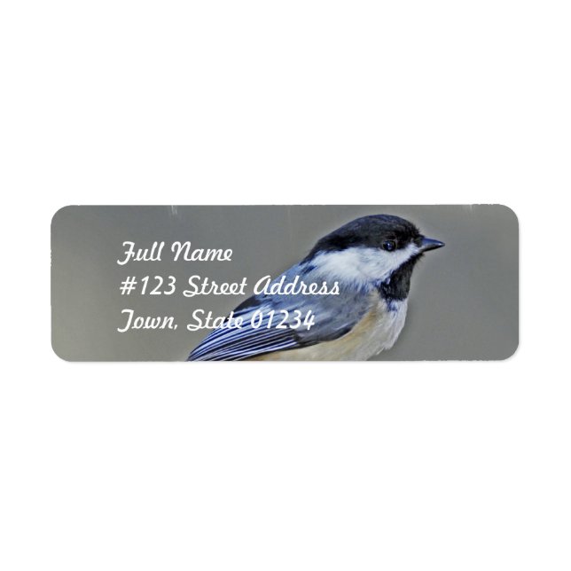 Black Capped Chickadee Mailing Labels (Front)