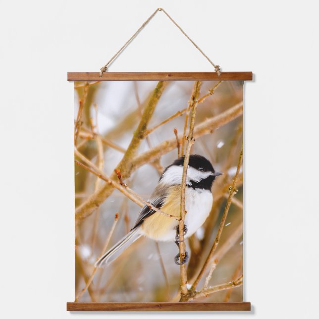Black-Capped Chickadee - Original Photograph Hanging Tapestry (Front)