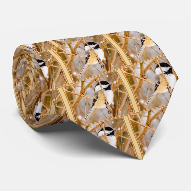 Black-Capped Chickadee - Original Photograph Tie (Rolled)