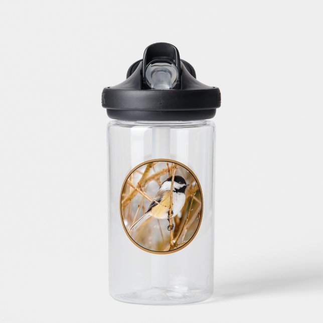 Black-Capped Chickadee - Original Photograph Water Bottle (Front)