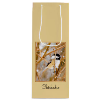 Black-Capped Chickadee - Original Photograph Wine Gift Bag