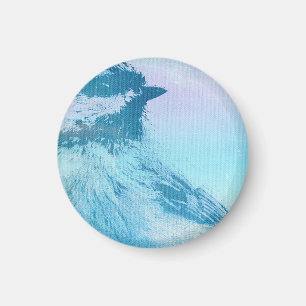 Black Capped Chickadee Print Magnet