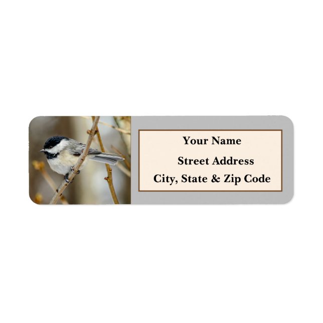 Black Capped Chickadee Return Address Labels (Front)