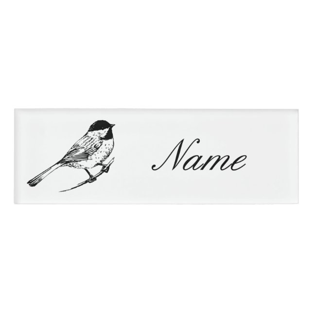 Black-capped Chickadee Thunder_Cove Name Tag (Front)