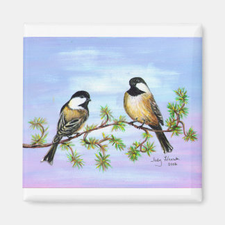 Black Capped Chickadees Magnet