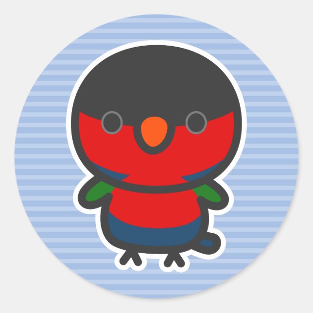 Black-capped lory classic round sticker (Front)