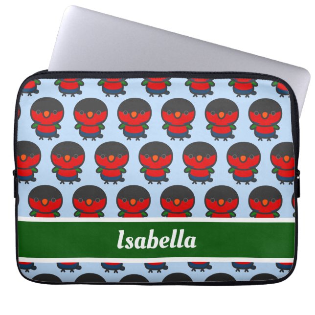 Black-capped lory laptop sleeve (Front)