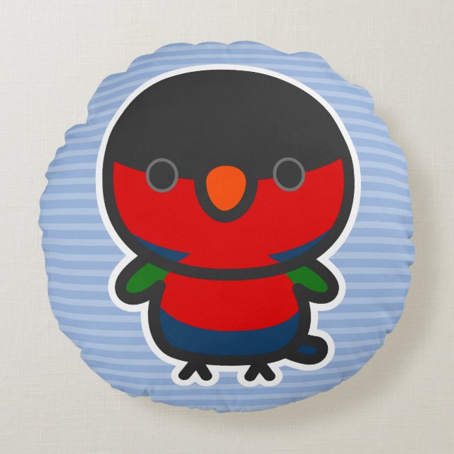 Black-capped lory round cushion (Front)
